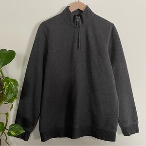 Croft & Barrow Men's Charcoal Gray 1/4 Zip Fleece Pullover Sweater Size M